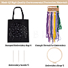 DIY Ethnic Style Embroidery Black Canvas Bags Kits DIY-WH0401-42A-3