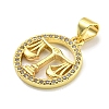 Brass Micro Pave Cubic Zirconia Pendants KK-K354-03G-07-2