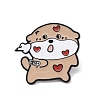 Bank Beaver with Heart Enamel Pins JEWB-K019-02C-EB-1