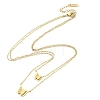 Double Layer 304 Stainless Steel Cable Chain Butterfly Link Necklaces for Women NJEW-G141-03G-2