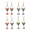 304 Stainless Steel with Cylinder Seed Beads Dangle Earrings EJEW-MZ00810-4