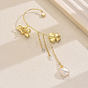 Elegant Zinc Alloy Butterfly Flower Tassel Cuff Earrings CL2877-3