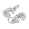 SHEGRACE Brass Micro Pave Clear Cubic Zirconia Pendants XGRQ29396-394P-G-2