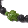 Natural Lava Rock Stretch Bracelets BJEW-JB11095-03-3