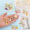10Pcs 10 Style Easter Egg & Rabbit & Carrot Alloy Enamel Charms Safety Pin Brooch JEWB-CA0001-22-4