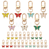 28Pcs 7 Colors Butterfly Alloy Enamel Pendant Decorations HJEW-WR00053-1