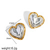 304 Stainless Steel Stud Earrings for Women WG901F7-03-1