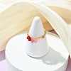 Dyed Natural Malaysia Jade Finger Rings for Women RJEW-JR01108-2