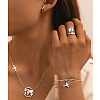 Airplane & Earth 201 Stainless Steel Pendant Necklace & Stud Earring & Cuff Ring & Cuff Bangle Sets FS-WG54043-02-2