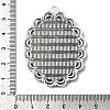 Tibetan Style Antique Silver Alloy Flat Oval Pendant Cabochon Settings X-TIBEP-M022-58AS-4