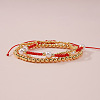 3Pcs 3 Styles Brass Round Beads Stretch Bracelets & Glass Seed Beads & Imitation Pearl Round Beads Adjustable Bracelets Set for Women YO0732-1-2