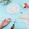 Polyester Elastic Pleated Lace Ribbon OCOR-WH0036-70B-3