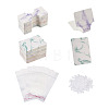 Fashewelry 210Pcs Marble Pattern Paper Hair Ties & Earring Display Card Sets CDIS-FW0001-03-8