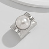 Alloy with Plastic Pearl Finger Rings FS-WGC5205-02-1