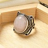 Natural Rose Quartz Adjustable Rings RJEW-I108-02AS-03-2