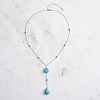 Natural Turquoise Teardrop Pendant Necklaces NJEW-L125-004P-2