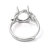 Adjustable 925 Sterling Silver Ring Components STER-K179-06P-3