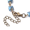 Square Faceted Glass Beaded Link Chain Bracelet Making AJEW-JB01150-48-3