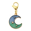 5Pcs Alloy Enamel Moon Star Planet Pendant Decorations HJEW-JM02856-4