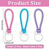 12Pcs 3 Colors PU Leather Knitting Keychains KEYC-CL0001-20B-2