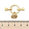 Brass Micro Pave Clear Cubic Zirconia Fold Over Clasps KK-U059-17G-3