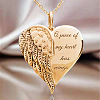 Heart Wing Alloy Pendant Necklaces WGFAB69-01-1