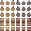 96Pcs 4 Style Brass Blank Tag Slice Charms Pendants KK-FH0002-58-1