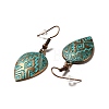 3 Pairs 3 Style Teardrop & Twist Rhombus & Coconut Tree Alloy Dangle Earrings Set EJEW-G330-02R-4