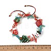 Christmas Handmade Lampwork Braided Bead Bracelets BJEW-TA00765-01-4