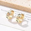 Brass Micro Pave Cubic Zirconia Hoop Earrings EJEW-H152-01D-G-1