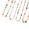 Ocean 304 Stainless Steel Colorful Enamel Starfish Fish Turtle Link Chain Necklaces for Women NJEW-JN05806-2