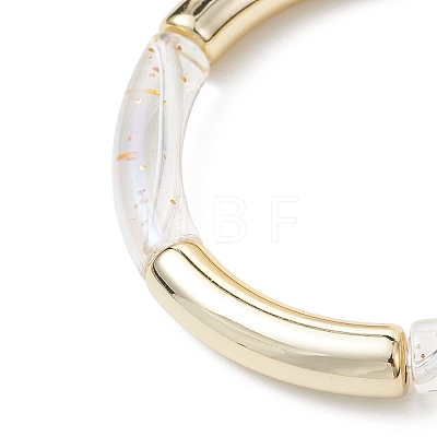 UV Plating Acrylic Beads Stretch Bracelets for Women BJEW-JB12950-1