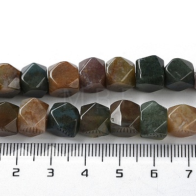 Natural Indian Agate Star Cut Round Beads Strands G-M418-C08-01-1