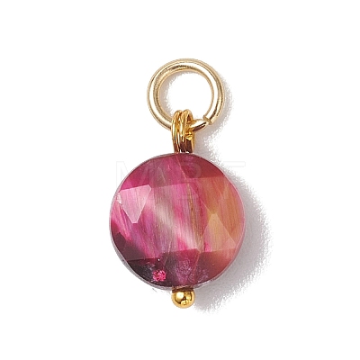 Dyed Natural Tiger Eye Faceted Hexagonal Cut Pendants PALLOY-JF04800-02-1