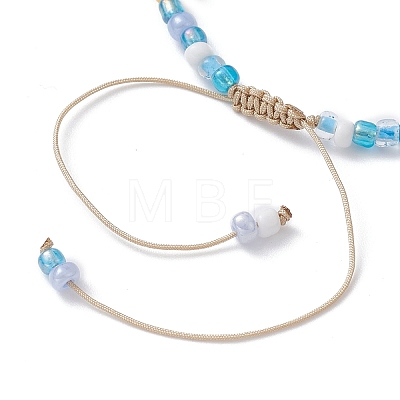 3Pcs 3 Color Natural Mixed Gemstone & Glass Seed Braided Bead Bracelets Set BJEW-JB09536-1