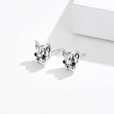 Anti-Tarnish Rhodium Plated 925 Sterling Silver Stud Earrings STER-BB72117-1