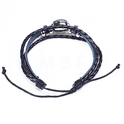 12 Constellation Leather Cord Bracelets BJEW-P240-E04-1