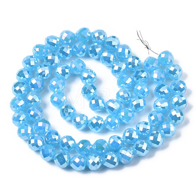 Electroplate Glass Beads Strands EGLA-Q125-008-1