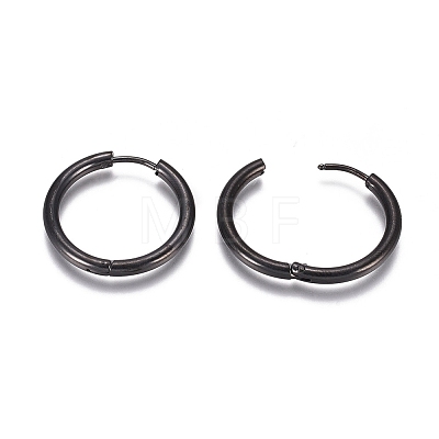 304 Stainless Steel Huggie Hoop Earrings EJEW-G272-01-18mm-B-1