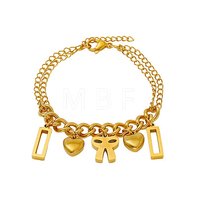 Valentine's Day 304 Stainless Steel Charm Bracelets FS-WGE53E0-01-1