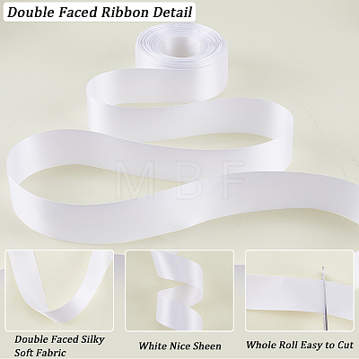 25 Yards Double-Face Polyester Satin Ribbons SRIB-CP0001-02B-1