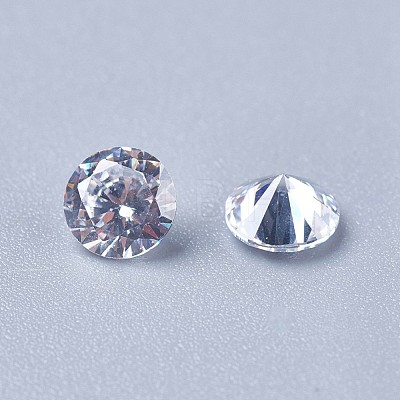 Cubic Zirconia Pointed Back Cabochons ZIRC-WH0001-B06-1