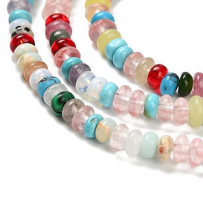 Natural & Synthetic Mixed Gemstone Beads Strands G-K343-C42-01-1
