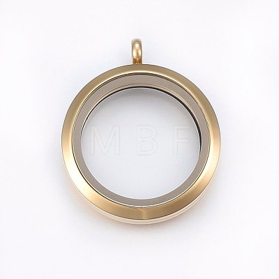 304 Stainless Steel Magnetic Floating Locket Pendants STAS-O103-35G-1