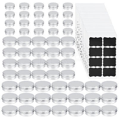 120Pcs 3 Styles Round Aluminium Tin Cans CON-WA0001-14-1