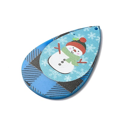 Opaque Christmas Themed Acrylic Big Pendants OACR-L018-04B-1