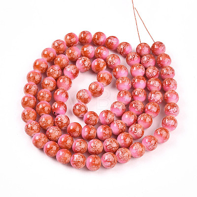 Baking Paint Glass Beads Strands DGLA-N008-10mm-01-1