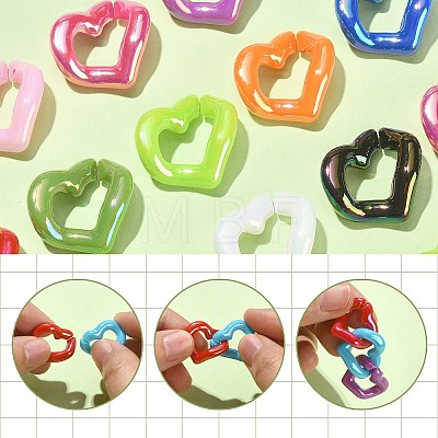 Rainbow Color Plated Acrylic Linking Rings PACR-CJC0001-03-1