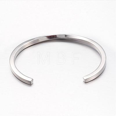 304 Stainless Steel Cuff Bangles BJEW-D434-05P-1