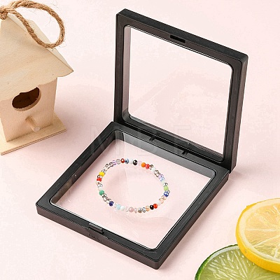 Square Transparent PE Thin Film Suspension Jewelry Display Box CON-YW0001-37-1